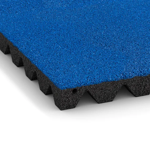 Detailaufnahme der Randausprägung von WARCO-Produkt 0629, Valtegel, Format 500 x 500 x 45 mm, Farbe Gentiaanblauw.