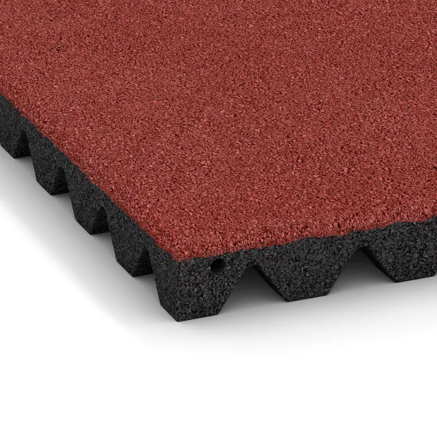 Detailaufnahme der Randausprägung von WARCO-Produkt 0630, Valtegel, Format 500 x 500 x 45 mm, Farbe Koraalrood.