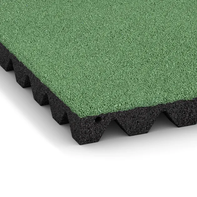 Detailaufnahme der Randausprägung von WARCO-Produkt 0637, Valtegel, Format 500 x 500 x 45 mm, Farbe Bleekgroen.