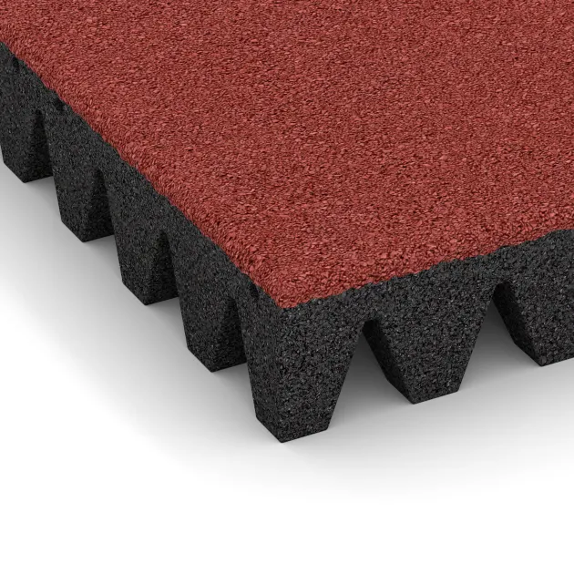 Detailaufnahme der Randausprägung von WARCO-Produkt 0716, Valtegel, Format 500 x 500 x 80 mm, Farbe Koraalrood.