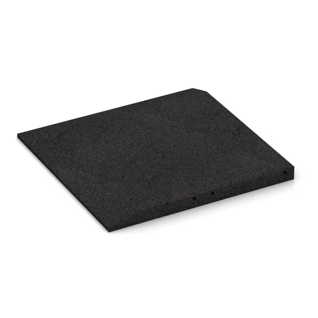 Detailaufnahme der Randausprägung von WARCO-Produkt 0473, Hoekpaneel (twee zijden afgeschuind), Format 500 x 500 x 40 mm, Farbe Anthraciet.