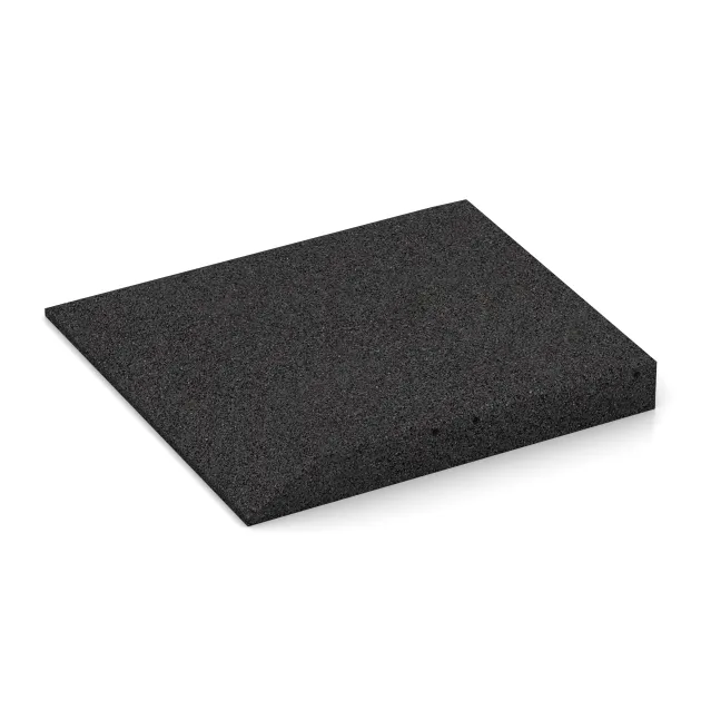 La vue détaillée sur les bords du produit WARCO 0491, Dalle de coin (deux côtés biseautés), au format 500 x 500 x 65 mm, en couleur Anthracite.