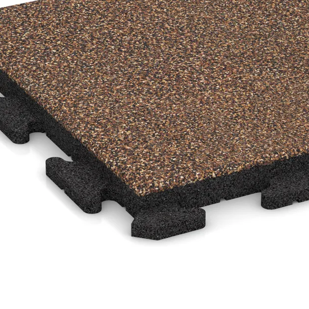 La vue détaillée sur les bords du produit WARCO 1295, Dalle de terrasse Classic, au format 500 x 500 x 40 mm, en couleur Café au lait.