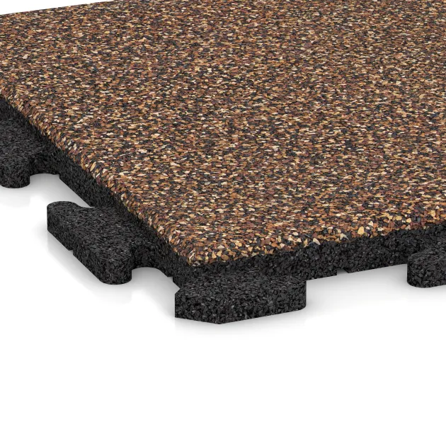 Detailaufnahme der Randausprägung von WARCO-Produkt 1162, Terrassenplatte Classic, Format 500 x 500 x 30 mm, Farbe Bast & Borke.