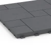 La vue détaillée sur les bords du produit WARCO 6330, Motif bloc – Dalle clipsable, au format 38,5 x 38,5 x 2 cm, en couleur Gris argent.