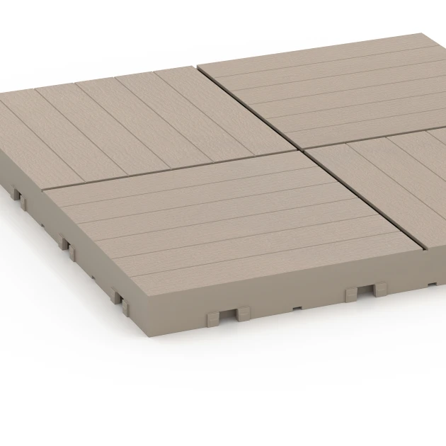 La vue détaillée sur les bords du produit WARCO 6351, Mosaïque – Dalle clipsable, au format 30 x 30 x 2 cm, en couleur Vanille.