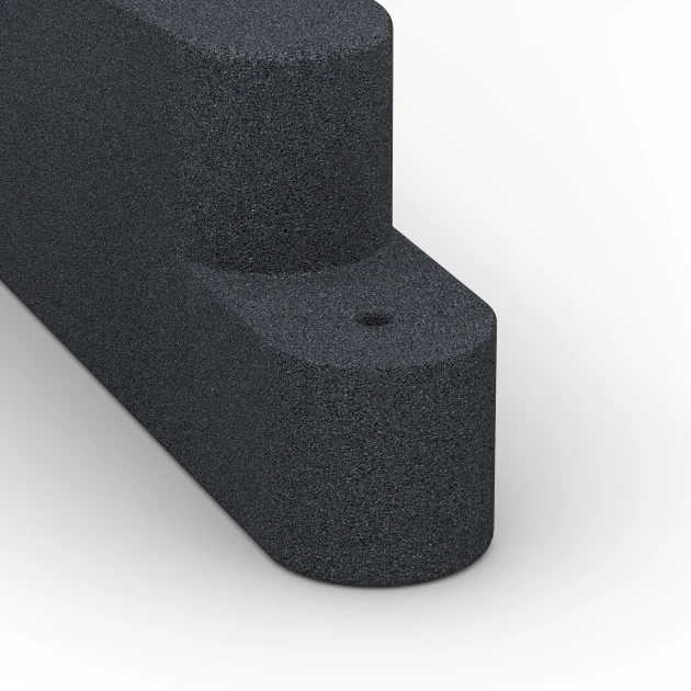 Detailaufnahme der Randausprägung von WARCO-Produkt 6642, Rubberen opsluitband, Format 100 x 15 x 30 cm, Farbe Leisteengrijs.