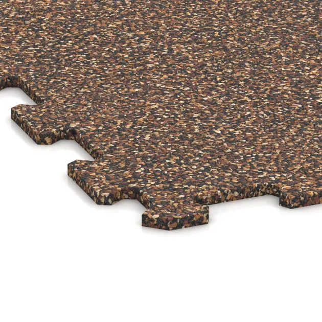 Detailaufnahme der Randausprägung von WARCO-Produkt 1024, Fitnessvloer Compact, Format 970 x 970 x 8 mm, Farbe Schors & Bast.