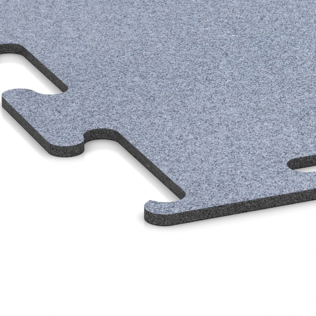 Detailaufnahme der Randausprägung von WARCO-Produkt 6146, Fitness Performance Elite Trainingsvloer, Format 100 x 100 x 1 cm | 1,00 m², Farbe Nevelgrijs.