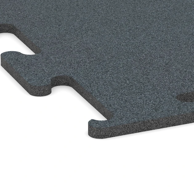 Detailaufnahme der Randausprägung von WARCO-Produkt 6159, Fitness Performance Elite Trainingsboden, Format 100 x 100 x 1,5 cm | 1,00 m², Farbe Farngrün.