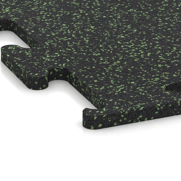 Detailaufnahme der Randausprägung von WARCO-Produkt 6979, Fitness Performance Elite Trainingsvloer, Format 100 x 100 x 2 cm | 1,00 m², Farbe Licht Groen Gespikkeld.