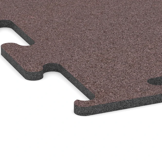 Detailaufnahme der Randausprägung von WARCO-Produkt 6153, Fitness Performance Elite Trainingsboden, Format 50 x 50 x 1,5 cm | 0,25 m², Farbe Mineralrot.
