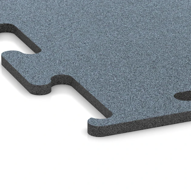 La vue détaillée sur les bords du produit WARCO 6166, Fitness Performance Elite Revêtement Sportif, au format 50 x 50 x 1,5 cm | 0,25 m², en couleur Argent vieilli.