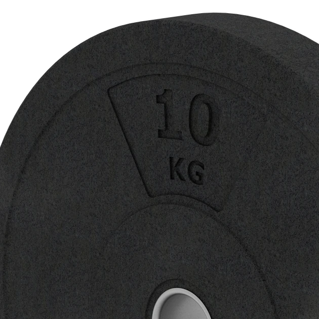 Detailaufnahme der Randausprägung von WARCO-Produkt 6085, Bumper Plate, Format 10 kg | ø 45,4 x 5,85 cm, Farbe Antraciet.