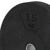 Detailaufnahme der Randausprägung von WARCO-Produkt 6088, Bumper Plate Slim, Format 15 kg | ø 45,4 x 5,85 cm, Farbe Antraciet.