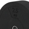 Detailaufnahme der Randausprägung von WARCO-Produkt 6090, Bumper Plate Slim, Format 25 kg | ø 45,4 x 11,38 cm, Farbe Antraciet.