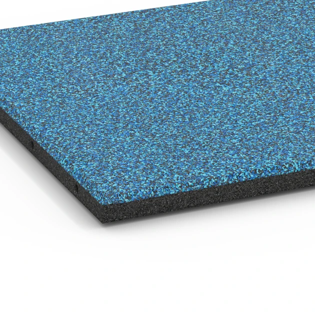 Detailaufnahme der Randausprägung von WARCO-Produkt 6420, Fallschutzplatte – 90 cm, Format 50 x 50 x 3 cm, Farbe Atlantik.