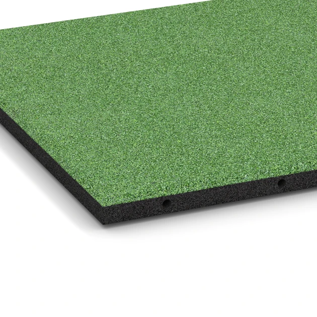 Detailaufnahme der Randausprägung von WARCO-Produkt 6129, Fallschutzplatte – 95 cm, Format 50 x 50 x 3 cm | 0,25 m², Farbe Lindgrün.