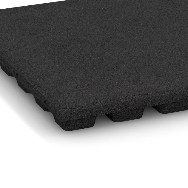 Detailaufnahme der Randausprägung von WARCO-Produkt 6135, Rubberen speelplaatstegel – 170 cm, Format 50 x 50 x 4,8 cm, Farbe Antraciet.