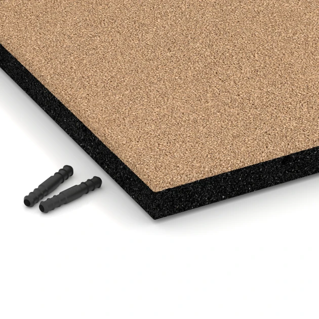 Detailaufnahme der Randausprägung von WARCO-Produkt 6258, Rubberen speelplaatstegel – 140 cm, Format 50 x 50 x 4 cm, Farbe Zandbeige.