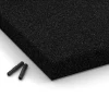 Detailaufnahme der Randausprägung von WARCO-Produkt 6265, Fallschutzplatte – 180 cm, Format 50 x 50 x 6 cm, Farbe Anthrazit.