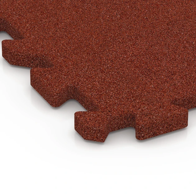 Detailaufnahme der Randausprägung von WARCO-Produkt 6989, Multisport sporttegel, Format 50 x 50 x 3 cm | 0,25 m², Farbe Baksteenrood.