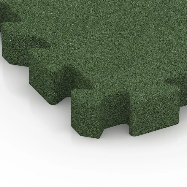 La vue détaillée sur les bords du produit WARCO 6407, Dalle amortissante – 220 cm, au format 50 x 50 x 6 cm | 0,25 m², en couleur Vert herbe.