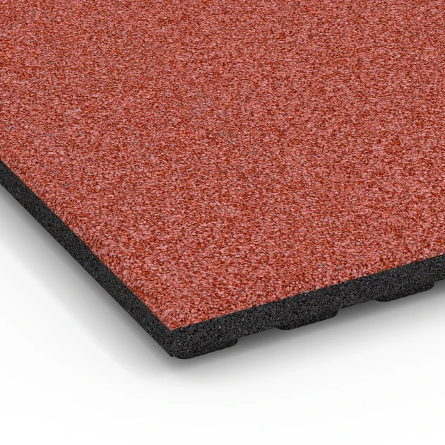 La vue détaillée sur les bords du produit WARCO 6390, Tapis d’écurie Luxe, au format 100 x 50 x 4,5 cm | 0,50 m², en couleur Rouge brique.