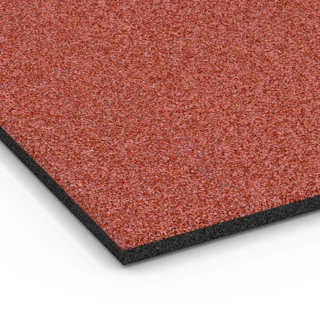 Detailaufnahme der Randausprägung von WARCO-Produkt 6382, Stalmat, Format 100 x 50 x 3 cm | 0,50 m², Farbe Baksteenrood.