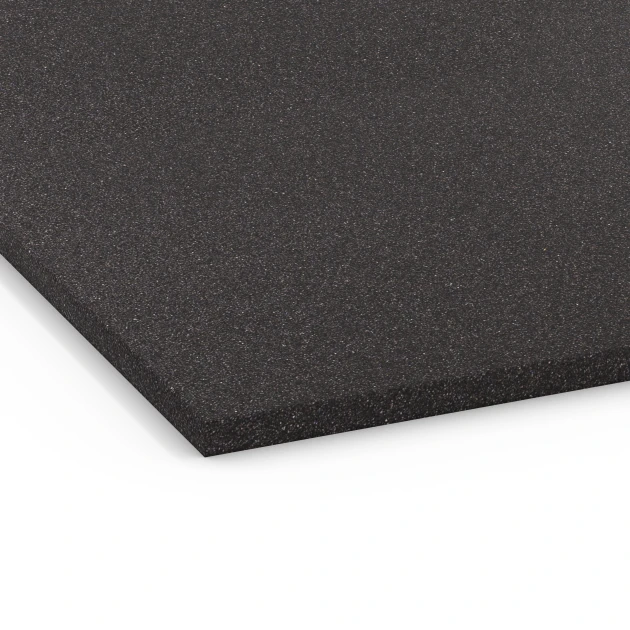 Detailaufnahme der Randausprägung von WARCO-Produkt 6655, Ondervloertegel Kl. 1, Format 104 x 104 x 1,8 cm, Farbe Antraciet.