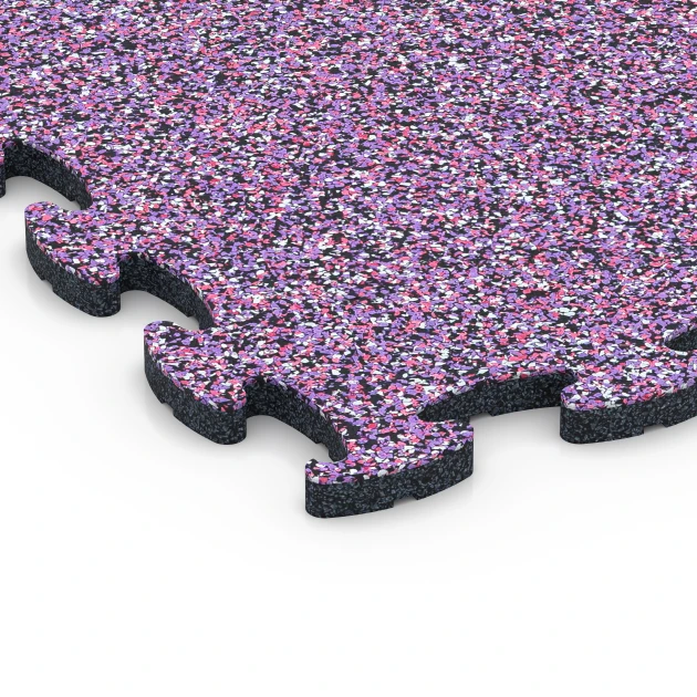 La vue détaillée sur les bords du produit WARCO 6828, Fitness Active dalle, au format 44,6 x 44,6 x 1,8 cm, en couleur Lavande.