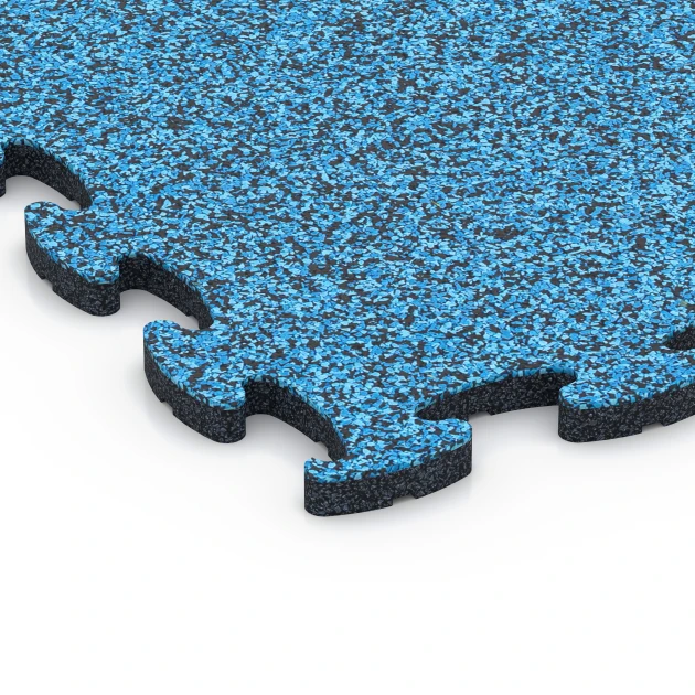 Detailaufnahme der Randausprägung von WARCO-Produkt 6830, Fitness Active vloertegel, Format 44,6 x 44,6 x 1,8 cm, Farbe Atlantisch.