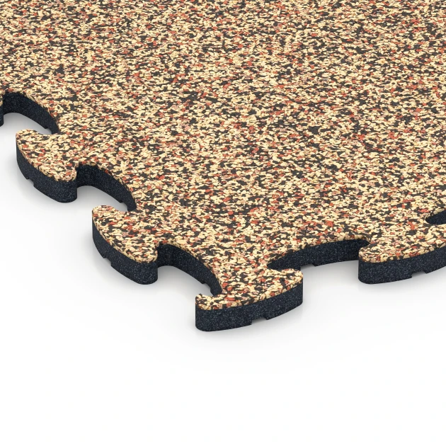 Detailaufnahme der Randausprägung von WARCO-Produkt 6898, Hondensportvloer indoor, Format 44,6 x 44,6 x 1,8 cm, Farbe Terracotta.
