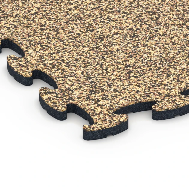 Detailaufnahme der Randausprägung von WARCO-Produkt 6867, Fitness Max vloersysteem, Format 44,6 x 44,6 x 1,8 cm, Farbe Rattan.