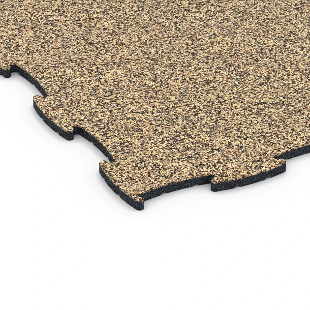 Detailaufnahme der Randausprägung von WARCO-Produkt 6840, Fitness Active vloertegel, Format 97,1 x 97,1 × 1,8 cm, Farbe Rattan.