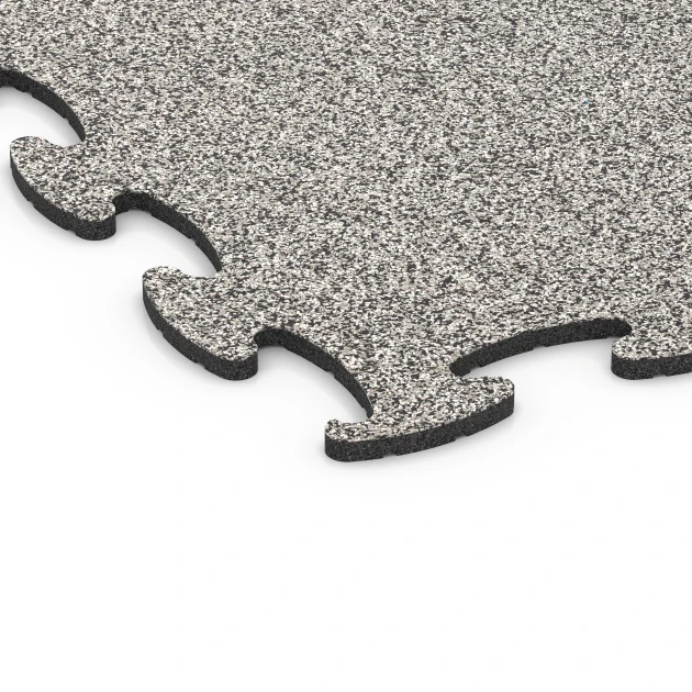 Detailaufnahme der Randausprägung von WARCO-Produkt 6905, Hundesportboden Indoor, Format 98 x 98 × 1,8 cm, Farbe Grauer Granit.