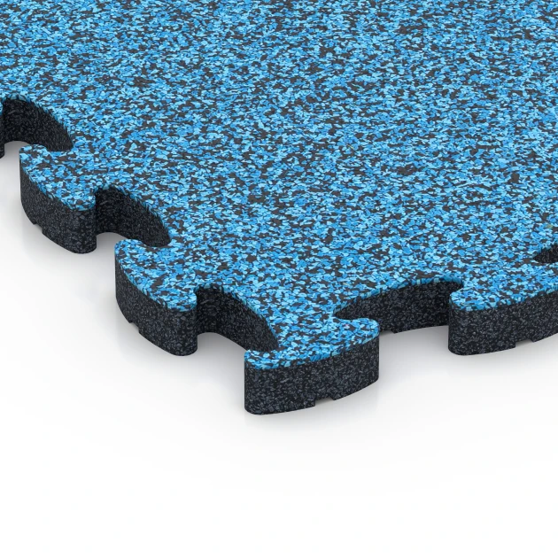 Detailaufnahme der Randausprägung von WARCO-Produkt 6848, Fitness Active Floor System, Format 44,6 x 44,6 × 2,8 cm, Farbe Atlantik.