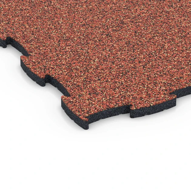 La vue détaillée sur les bords du produit WARCO 6854, Fitness Active dalle, au format 97,1 x 97,1 x 2,8 cm, en couleur Etna.