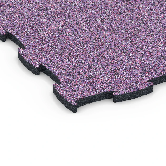 Detailaufnahme der Randausprägung von WARCO-Produkt 6855, Fitness Active vloertegel, Format 97,1 x 97,1 x 2,8 cm, Farbe Lavendel.