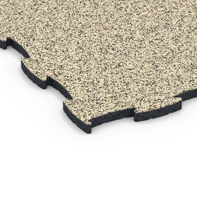La vue détaillée sur les bords du produit WARCO 6856, Fitness Active dalle, au format 97,1 x 97,1 x 2,8 cm, en couleur Travertin.