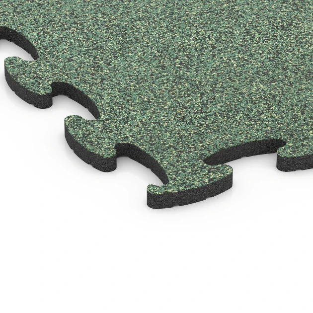 La vue détaillée sur les bords du produit WARCO 6888, Dalle Fitness Max, au format 97,1 x 97,1 x 2,8 cm, en couleur Gazon anglais.
