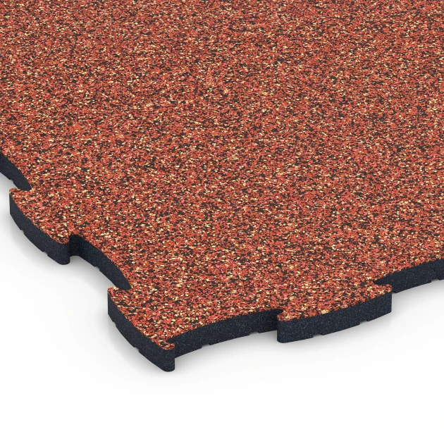 Detailaufnahme der Randausprägung von WARCO-Produkt 6890, Fitness Max Floor System, Format 97,1 x 97,1 x 2,8 cm, Farbe Feuersglut.