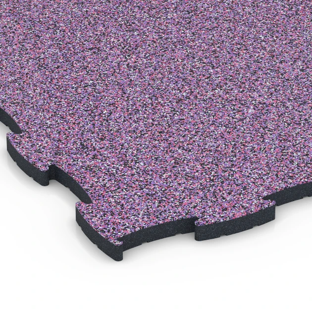La vue détaillée sur les bords du produit WARCO 6891, Dalle Fitness Max, au format 97,1 x 97,1 x 2,8 cm, en couleur Lavande.