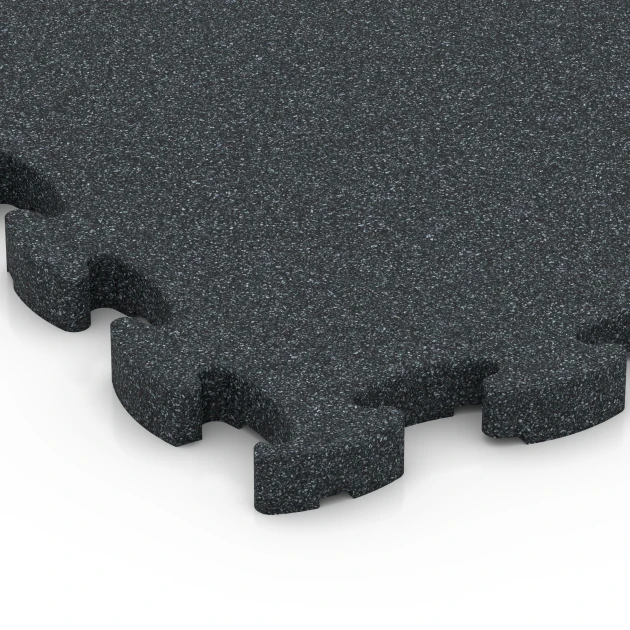 Detailaufnahme der Randausprägung von WARCO-Produkt 6964, Fitness Premium studiovloer, Format 28,9 x 28,9 x 1,8 cm, Farbe Antraciet.