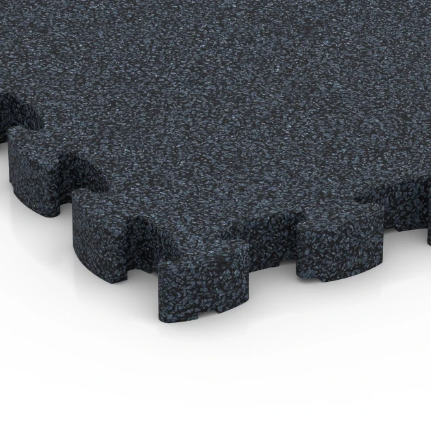Detailaufnahme der Randausprägung von WARCO-Produkt 6959, Fitness Premium sportvloer, Format 28,9 x 28,9 x 2,8 cm, Farbe Antraciet.
