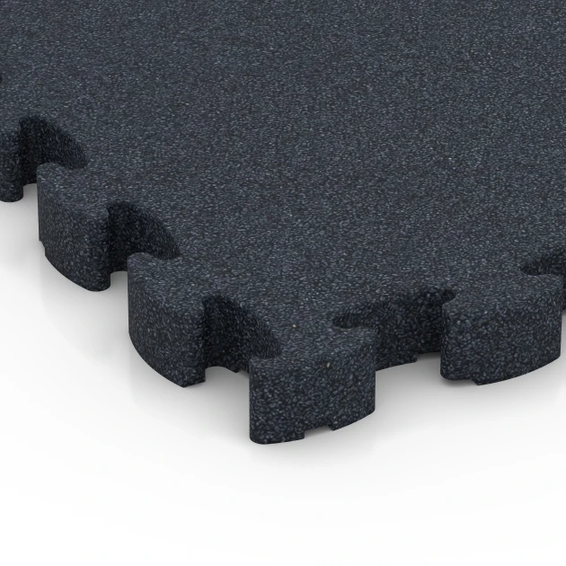 Detailaufnahme der Randausprägung von WARCO-Produkt 6965, Fitness Premium studiovloer, Format 28,9 x 28,9 x 2,8 cm, Farbe Antraciet.