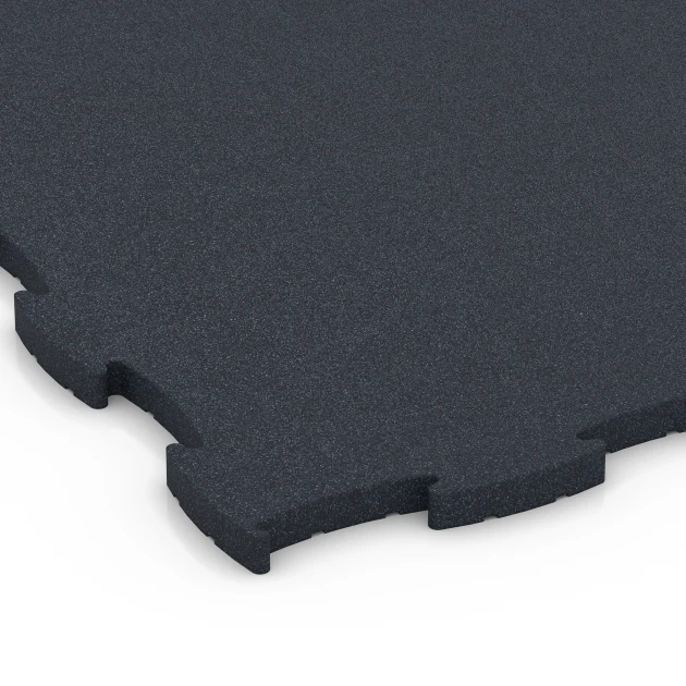 Detailaufnahme der Randausprägung von WARCO-Produkt 6969, Fitness Premium studiovloer, Format 99 x 99 x 2,8 cm, Farbe Antraciet.