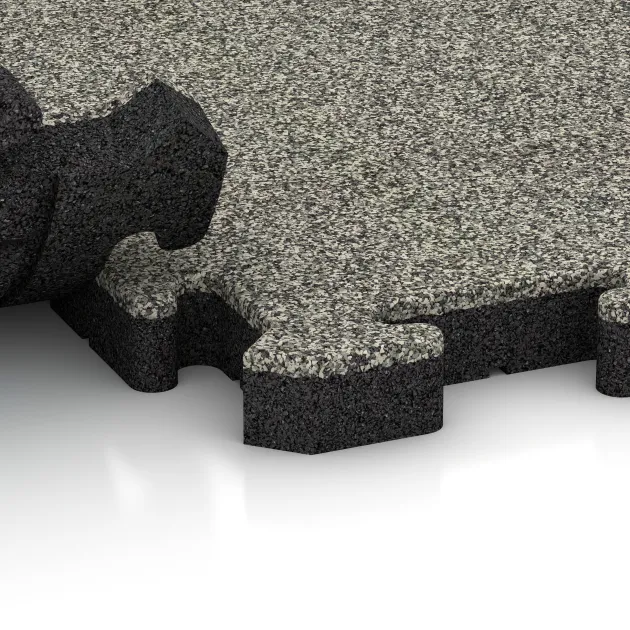 Le gros plan sur le système de connexion des revêtements de sol WARCO 2878 - Dalle de trottoir en couleur Granit clair. Les dimensions 500 x 500 x 40 mm.