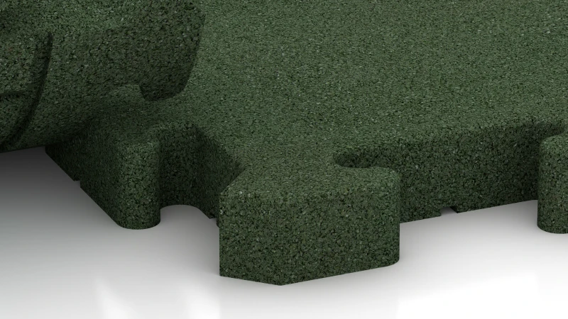 Connexion puzzle avec chanfrein légèrement arrondi