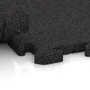 Großaufnahme vom Verbindungssystem von WARCO-Boden 3330 - Fitness-Bodenschutzmatte HD im Farbdesign Anthrazit. Abmessungen 1000 x 1000 x 30 mm.